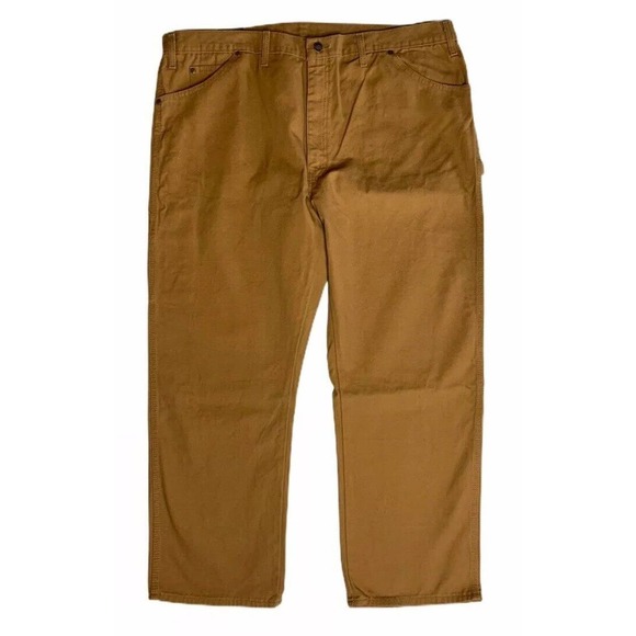 NEW Big Mens Dickies Relaxed Fit Carpenter Duck Brown Relaxed Fit 44" x 30" - Picture 2 of 6